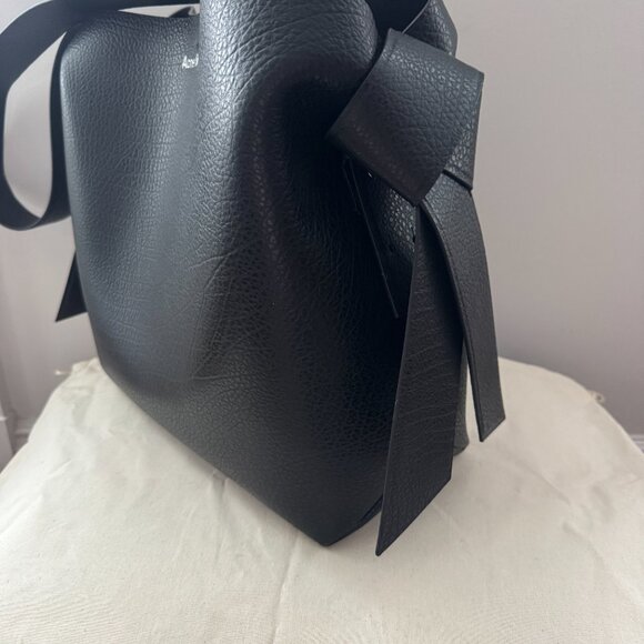 Brand new Acne Musubi Midi Shoulder Bag Pebbled Black Leather - Picture 4 of 7